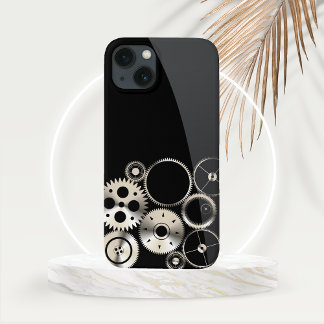 Realistic Gears on Black and Grey iPhone 13 Case