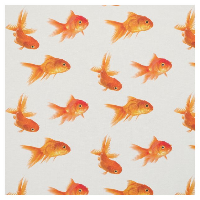 Realistic goldfish repeat pattern fabric (Swatch)