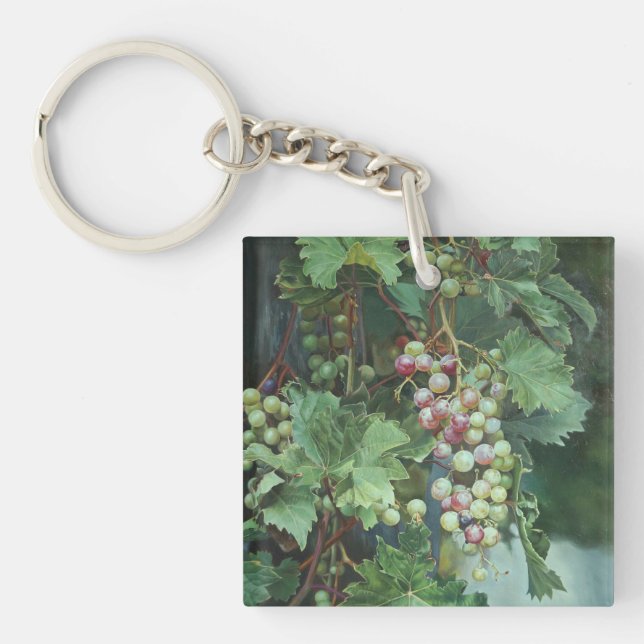 Realistic Grape Vine with Leaves – Fine Art Key Ring (Front)