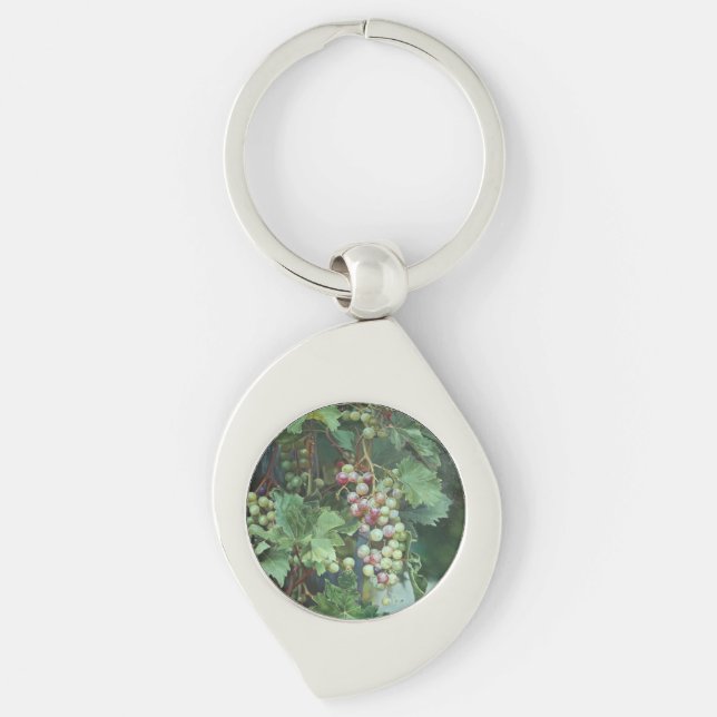 Realistic Grape Vine with Leaves – Fine Art Key Ring (Front)