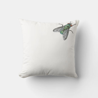Realistic Green Bottle house Fly Cushion