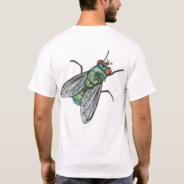 Realistic Green Bottle house Fly    T-Shirt (Back)