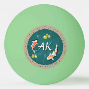 Realistic Green Japanese Koi Fish Pond Ping Pong Ball