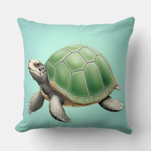 Realistic Green Turtle Cushion