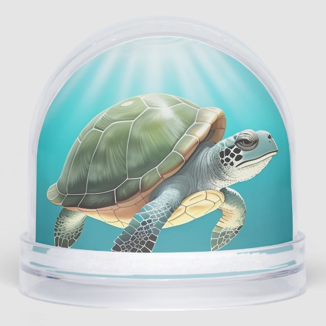 Realistic Green Turtle Snowglobe (Front)