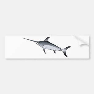 Realistic Grey/Grey Swordfish Bumper Sticker