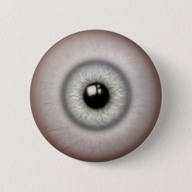 Realistic Grey Iris Eyeball Button (Front)