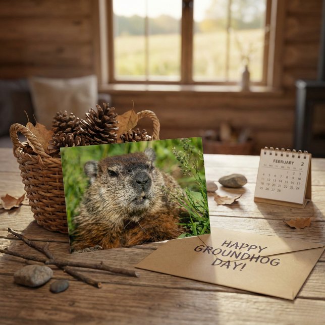 Realistic Groundhog Close Up Nature Wildlife Photo Postcard (Creator Uploaded)