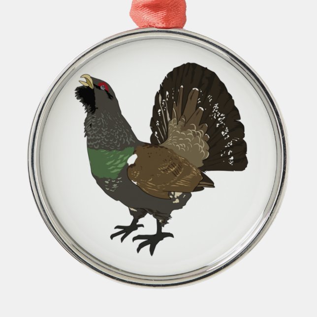 Realistic Grouse Bird Metal Tree Decoration (Front)