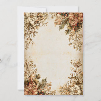 Realistic Holly Branch on Cream | Classic Holiday  Invitation