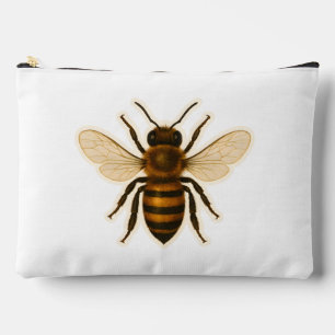 Realistic Honey Bee Design Accessory Pouch