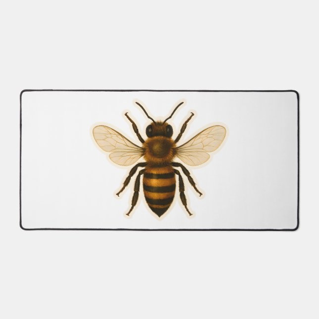 Realistic Honey Bee Design Desk Mat (Front)