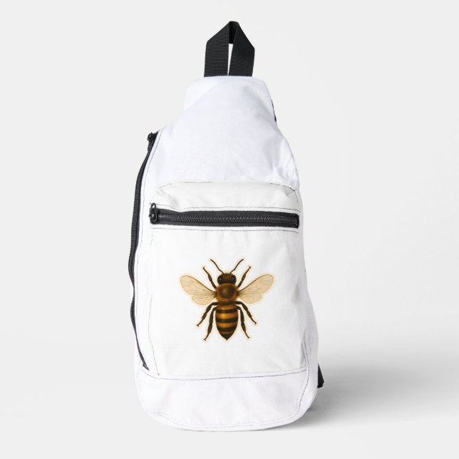 Realistic Honey Bee Design Sling Bag (Front)