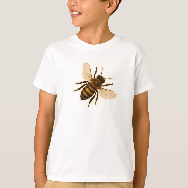 Realistic Honey Bee Design T-Shirt (Front)