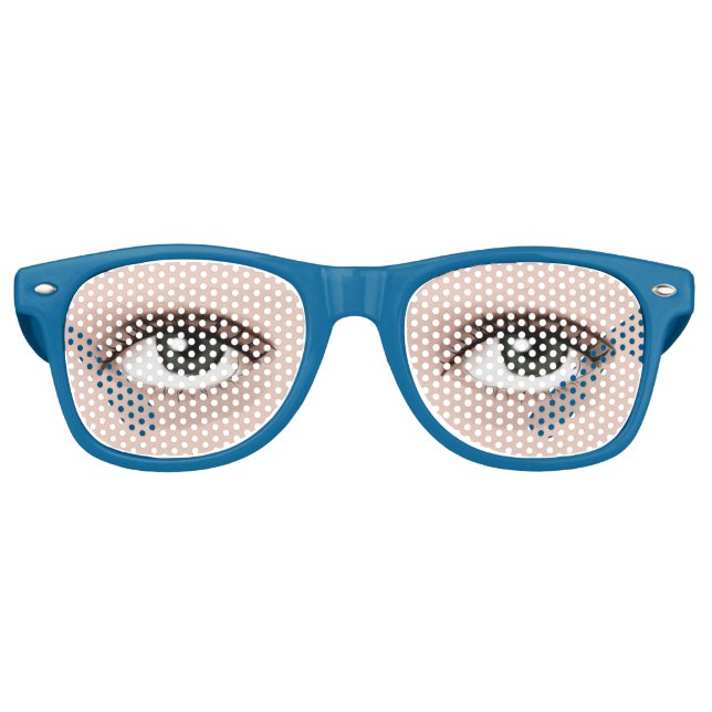 Realistic Human Man Eyes  Lifelike  Retro Sunglasses (Front)