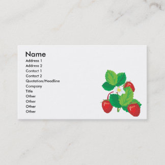 realistic juicy strawberries business card