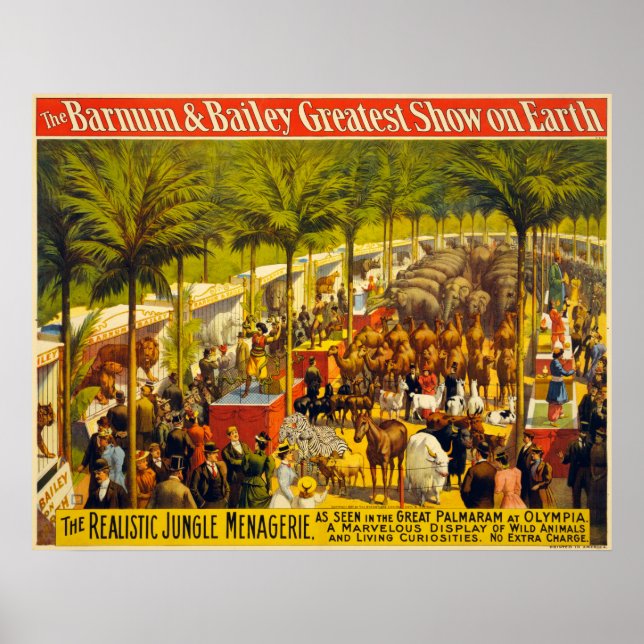 Realistic Jungle Menagerie Circus Poster (Front)