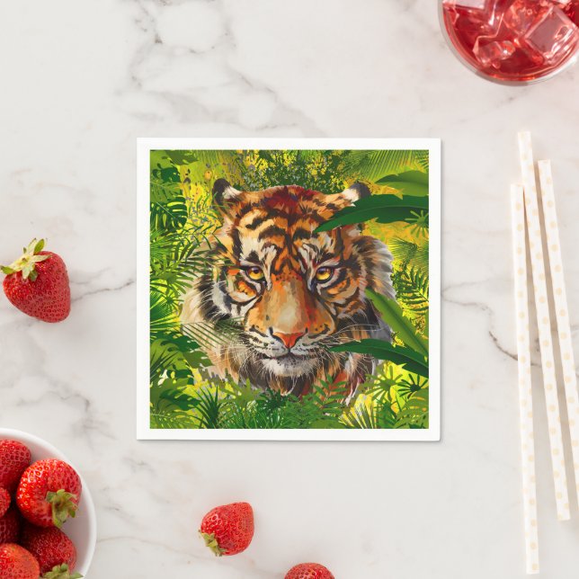 Realistic Jungle Tiger - Tiger  Napkin (Insitu)