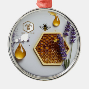 Realistic Lavender Honeycomb Bee Natural Premium  Metal Tree Decoration