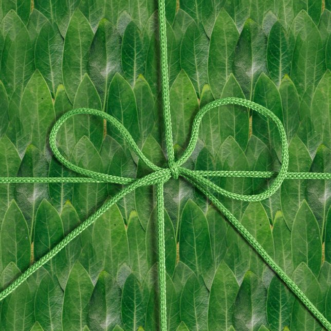 Realistic Leaves Photo Texture Fun Bright Green Wrapping Paper (Creator Uploaded)