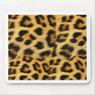 Realistic leopard fur print accessories - trendy mouse pad