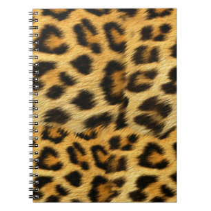 Realistic leopard fur print accessories - trendy spiral notebook