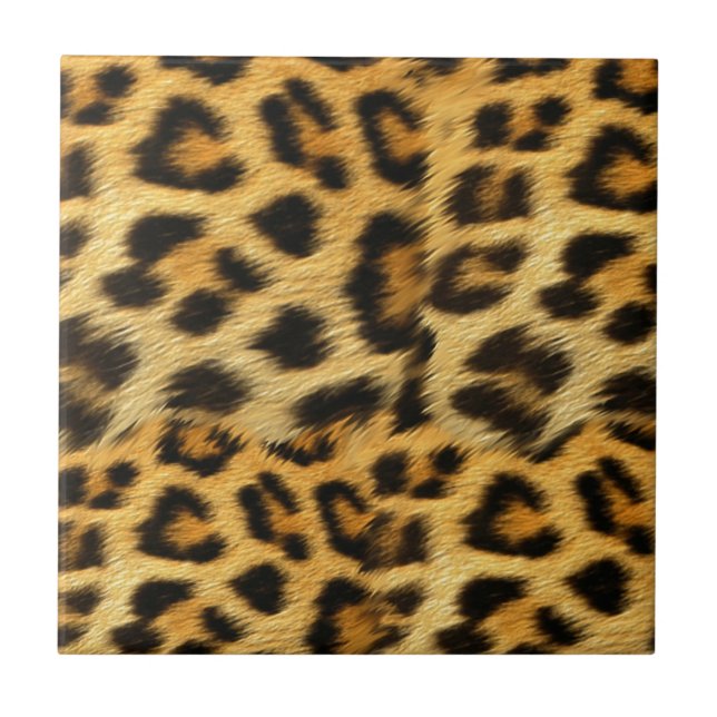 Realistic leopard fur print accessories - trendy tile (Front)