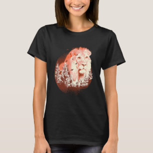 Realistic Lion Forest Vintage Forest Lion Animal L T-Shirt