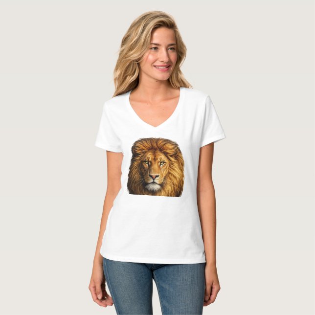  Realistic Lion Graphic T-Shirt (Front Full)