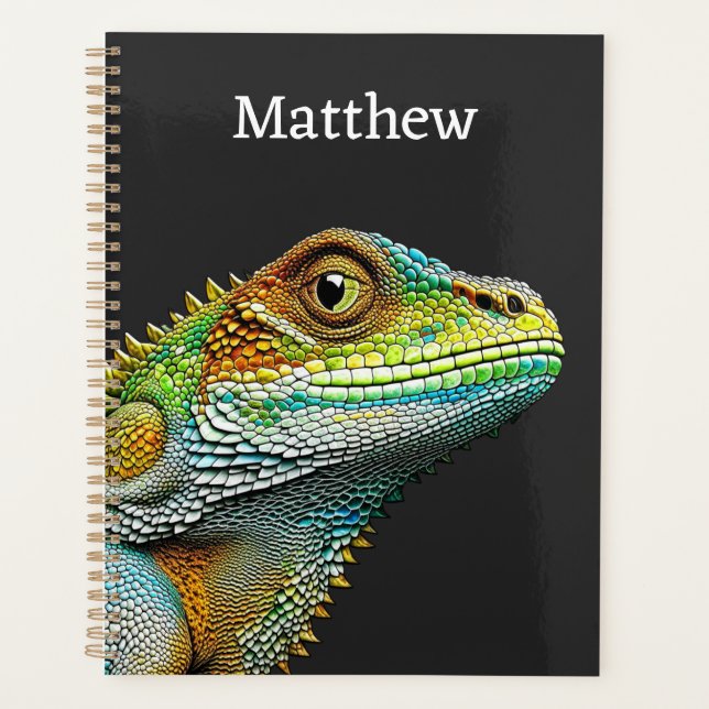 Realistic Lizard Iguana Personalised Planner (Front)