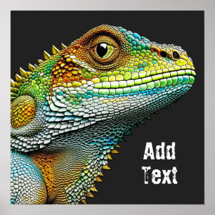 Realistic Lizard Iguana Personalised Poster