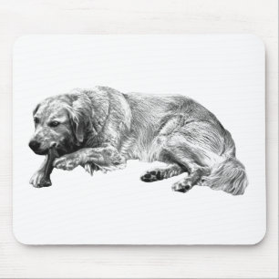 Realistic Lounging Dog Mouse Pad