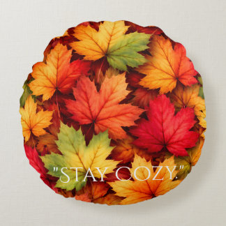 Realistic Maple Leaf Custom  Round Cushion