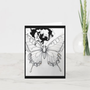Realistic Monarch Butterfly Pencil Drawing Sticker Card