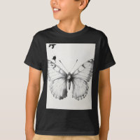Realistic Monarch Butterfly Pencil Drawing Sticker
