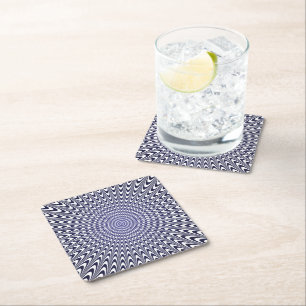 Realistic optical illusion  square paper coaster