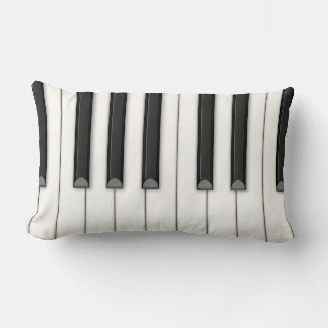 Realistic Oversized Piano Keys Music Lumbar Cushion (Front)
