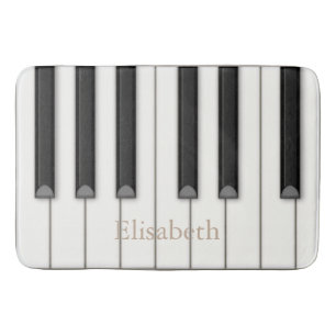 Realistic Oversized Piano Keys Personalizable Bath Mat