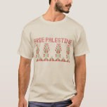 Realistic Palestinian Tatreez Embroidery Pattern T-Shirt<br><div class="desc">Show your love and support for Palestine with this unique Tatreez traditional Palestinian embroidery like design with Free Palestine cross stitched on top</div>