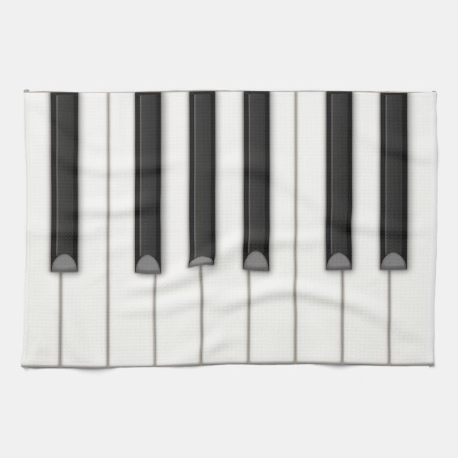 Realistic Piano Keys Personalizable Music Tea Towel (Horizontal)