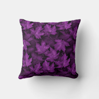 realistic purple maple leaf design cushion