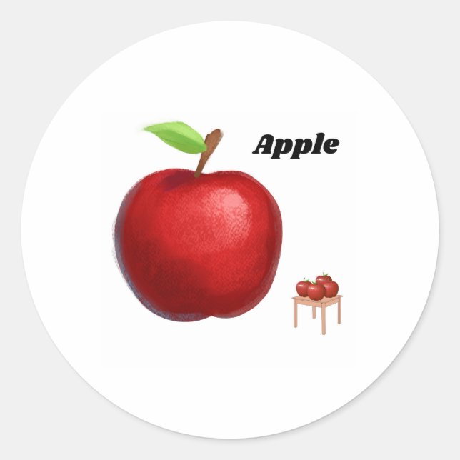 Realistic Red Apple Sticker – Fruit Illustration f (Front)