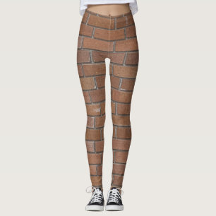 Realistic Red Terra Cotta Bricks Texture Leggings