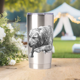 Realistic Resting Dog For Cozy Peaceful Morning Si Insulated Tumbler