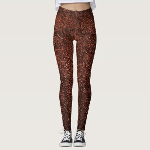 Realistic Rustic Leather Texture Leggings