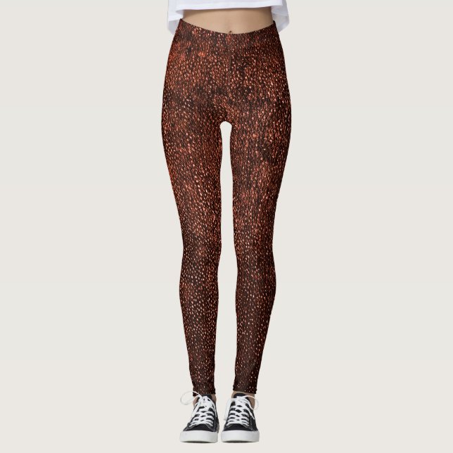 Realistic Rustic Leather Texture Leggings (Front)