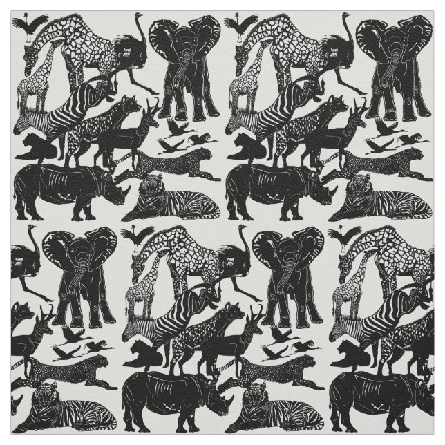 Realistic Safari African Animal Nature Fabric (Swatch)