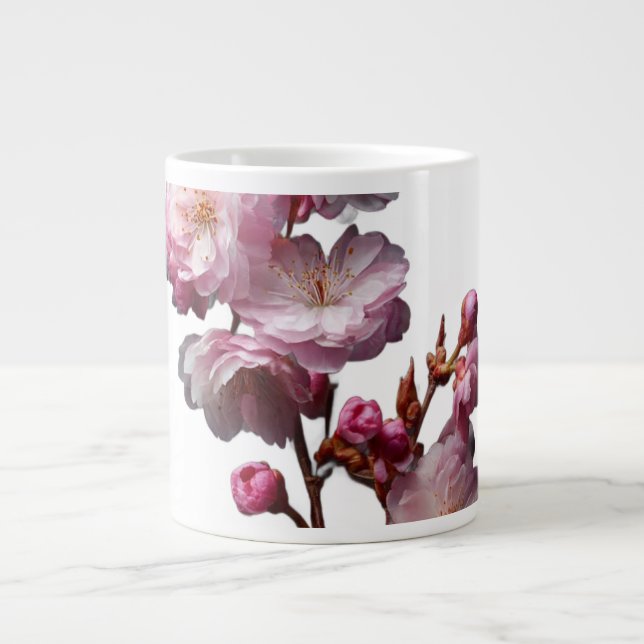 Realistic Sakura flowers  Large Coffee Mug (Front)