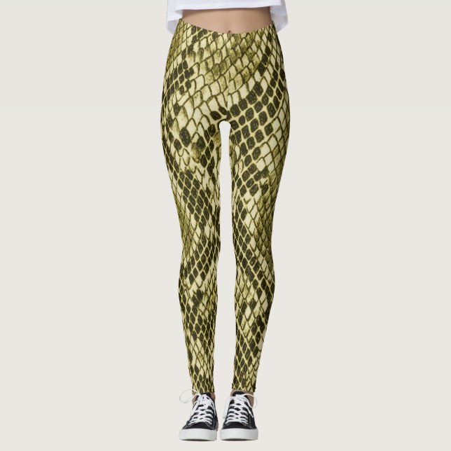Realistic Snake Print Leggings (Front)