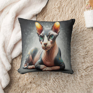 Realistic Sphynx Cat, Sphynx Hairless Cat Lover Cushion